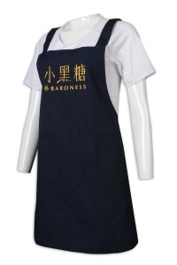 AP163 來樣訂做圍裙 黑色 全身圍裙 飲食圍裙 咖啡店圍裙 Logo 圍裙生產商